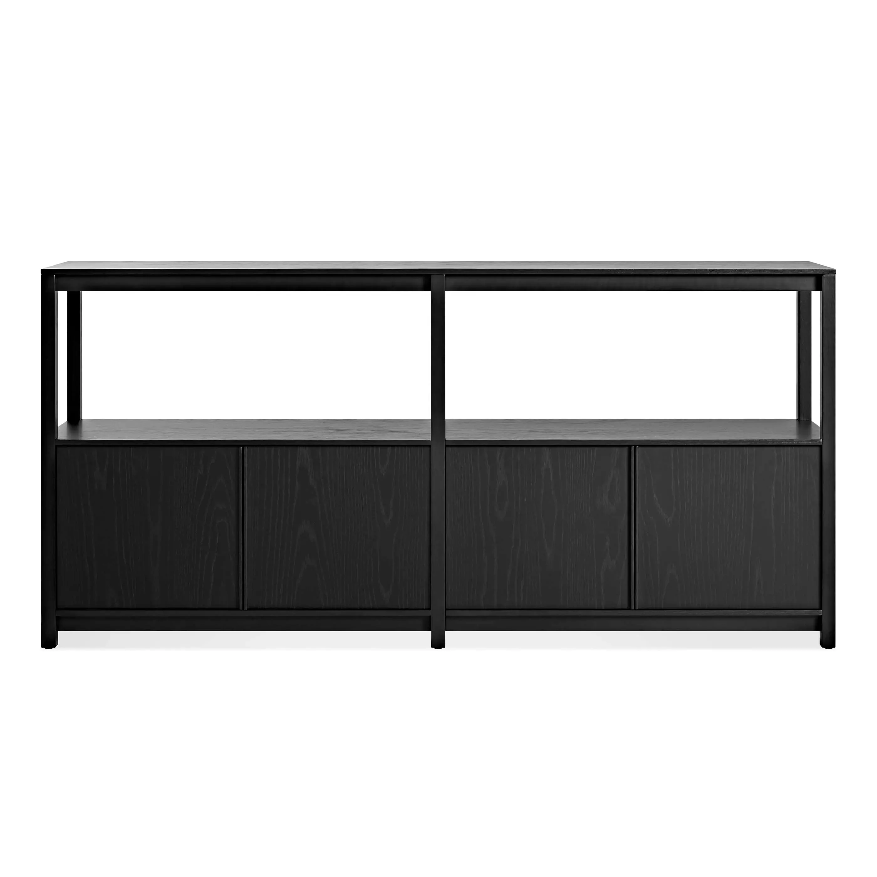 Open Plan Large Low Bookcase with Storage - Image 3
